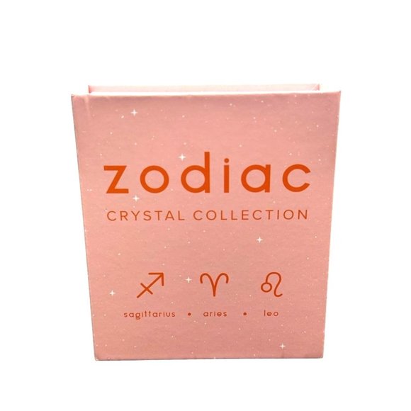 Zodiac Crystal Collection Fire Signs Sagittarius, Aries, Leo 6 Stones W/Case - Picture 1 of 6